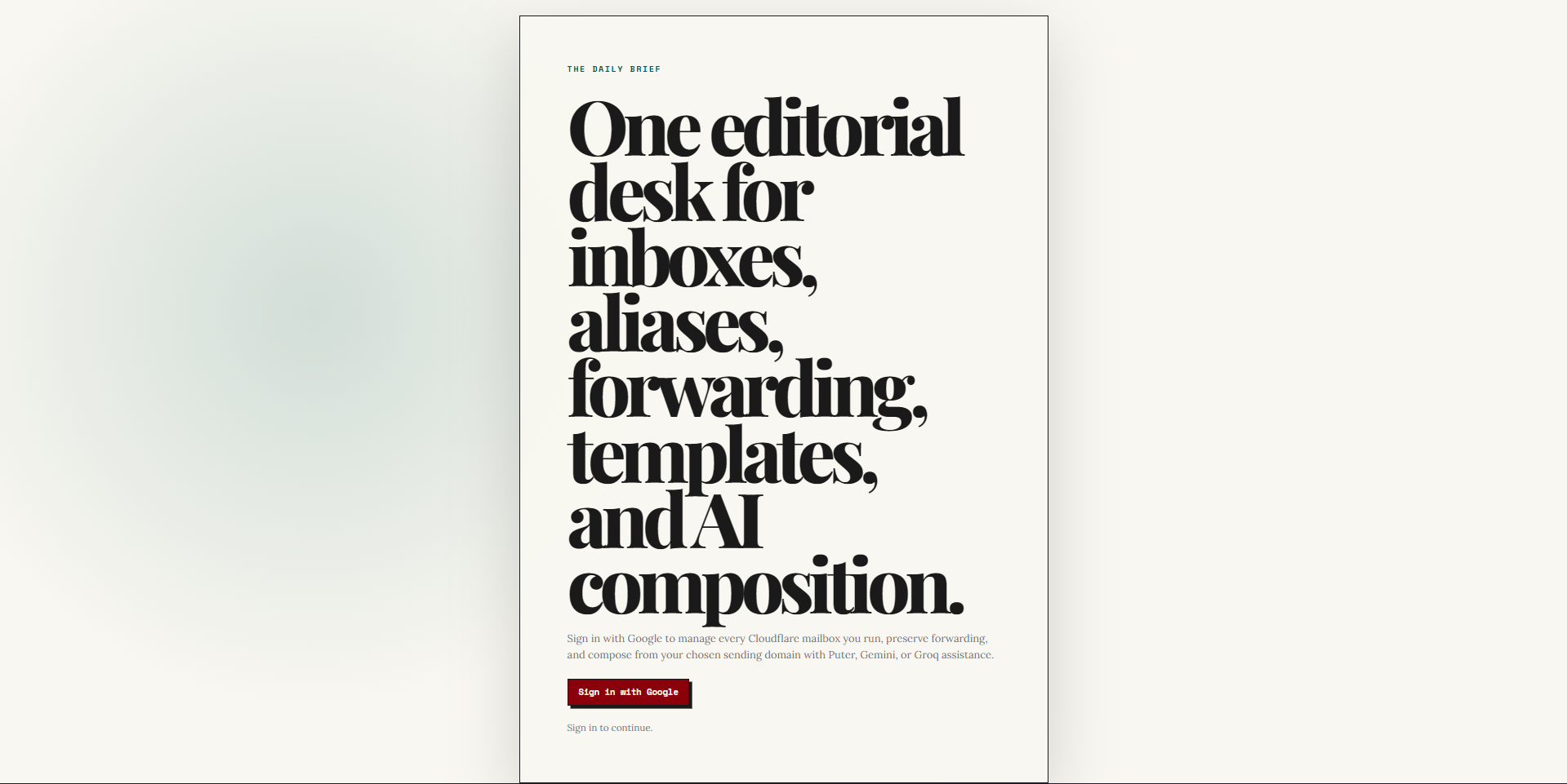 Email Workspace